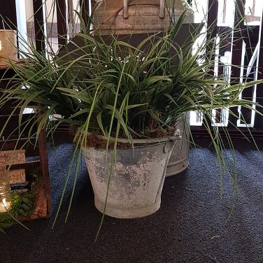 Vintage Bucket with Grass