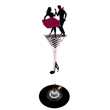 Rock & Roll Centrepiece with Martini Vase & Jive Couple