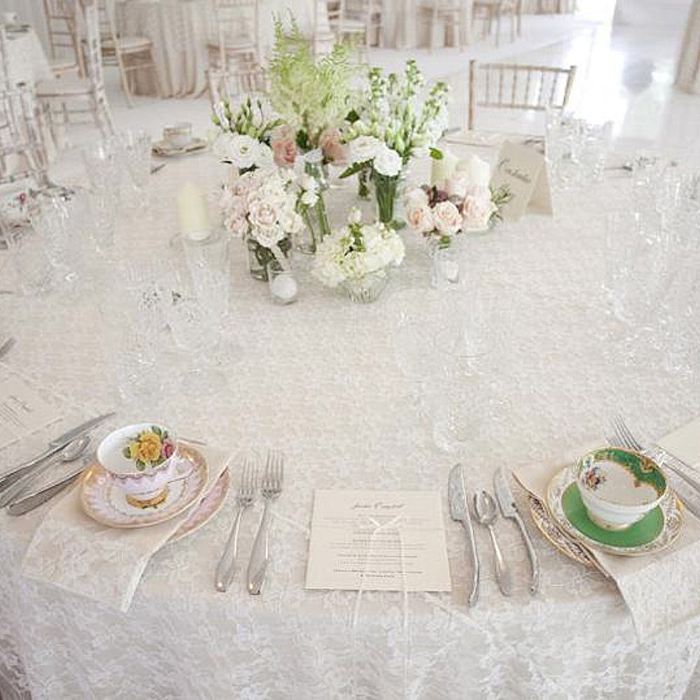 White Lace Tablecloth Overlay 6
