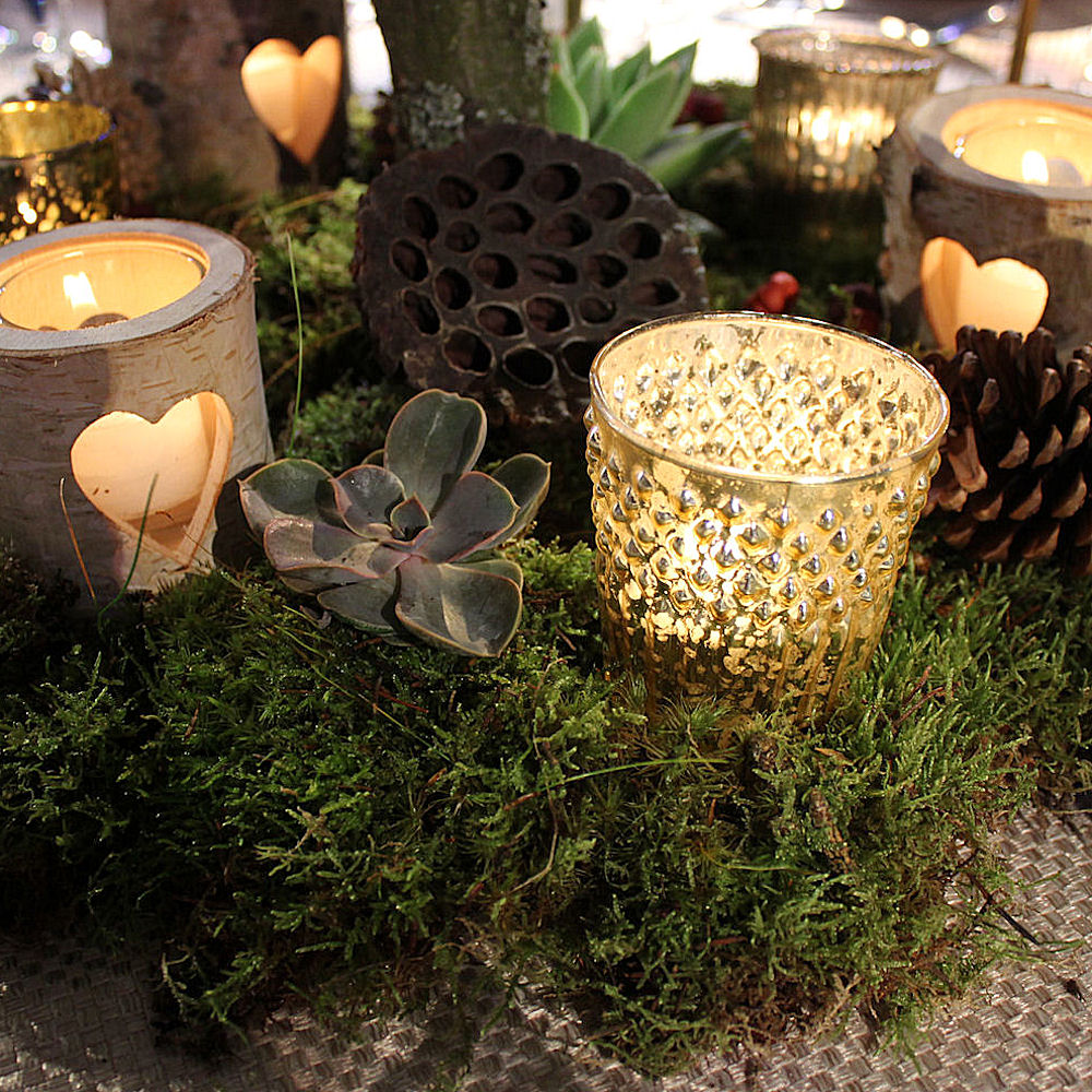 Log Bark Tea Light Holder