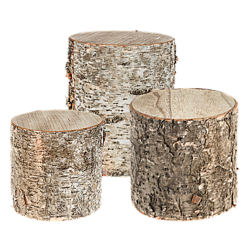 Set of 3 Log Stumps