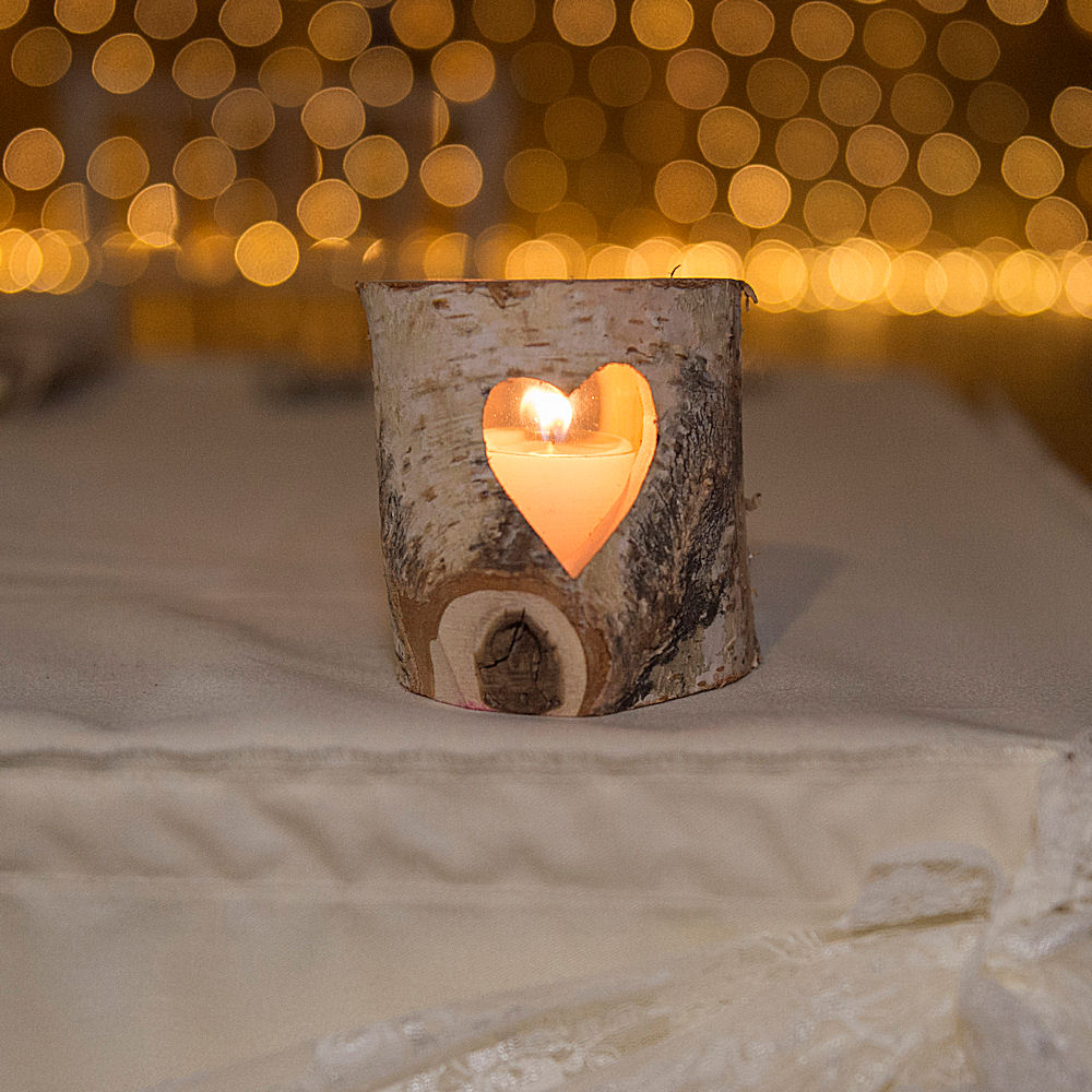 Log Bark Tea Light Holder