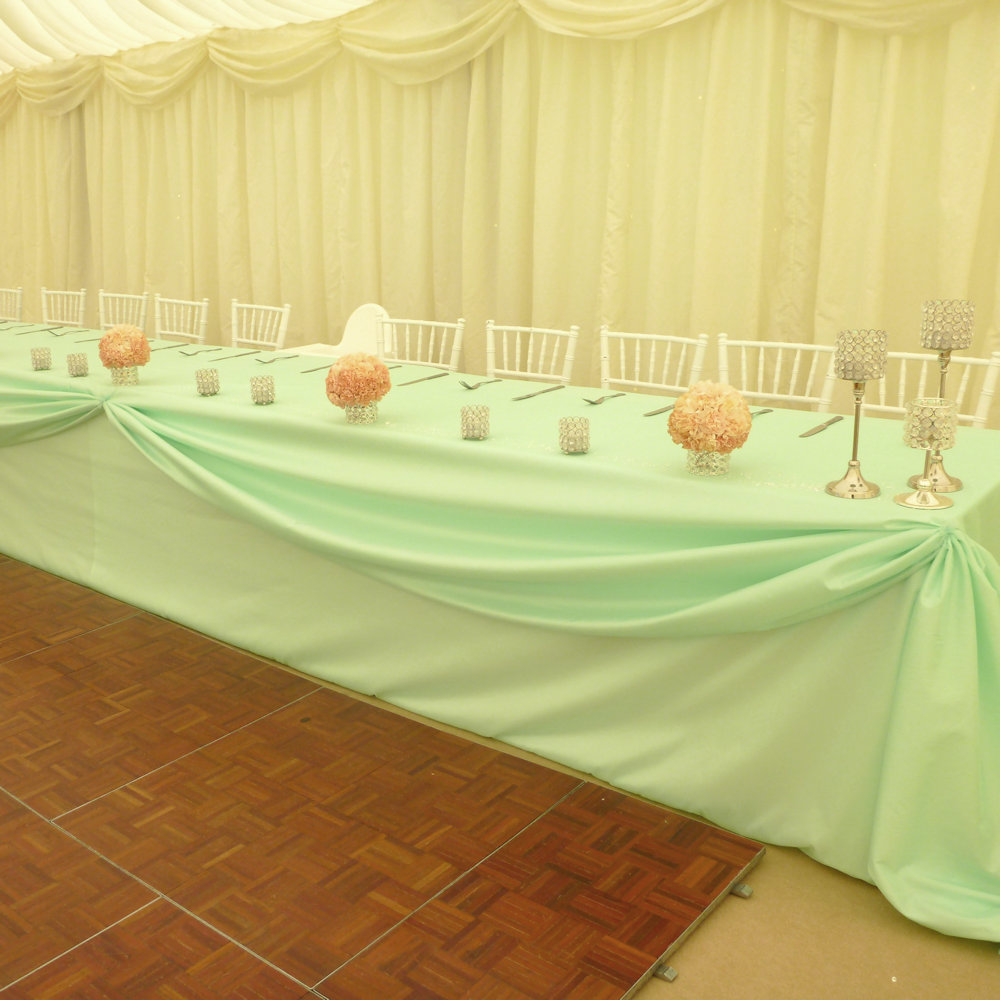 Mint Pistacio Pale Green Pastel Tablecloth Linen Polyester (20)