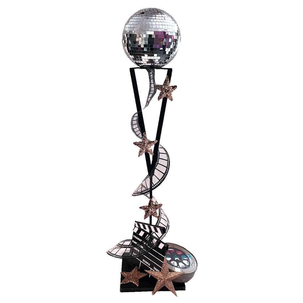 Mirror Ball Centrepiece with Film Reel & Stars