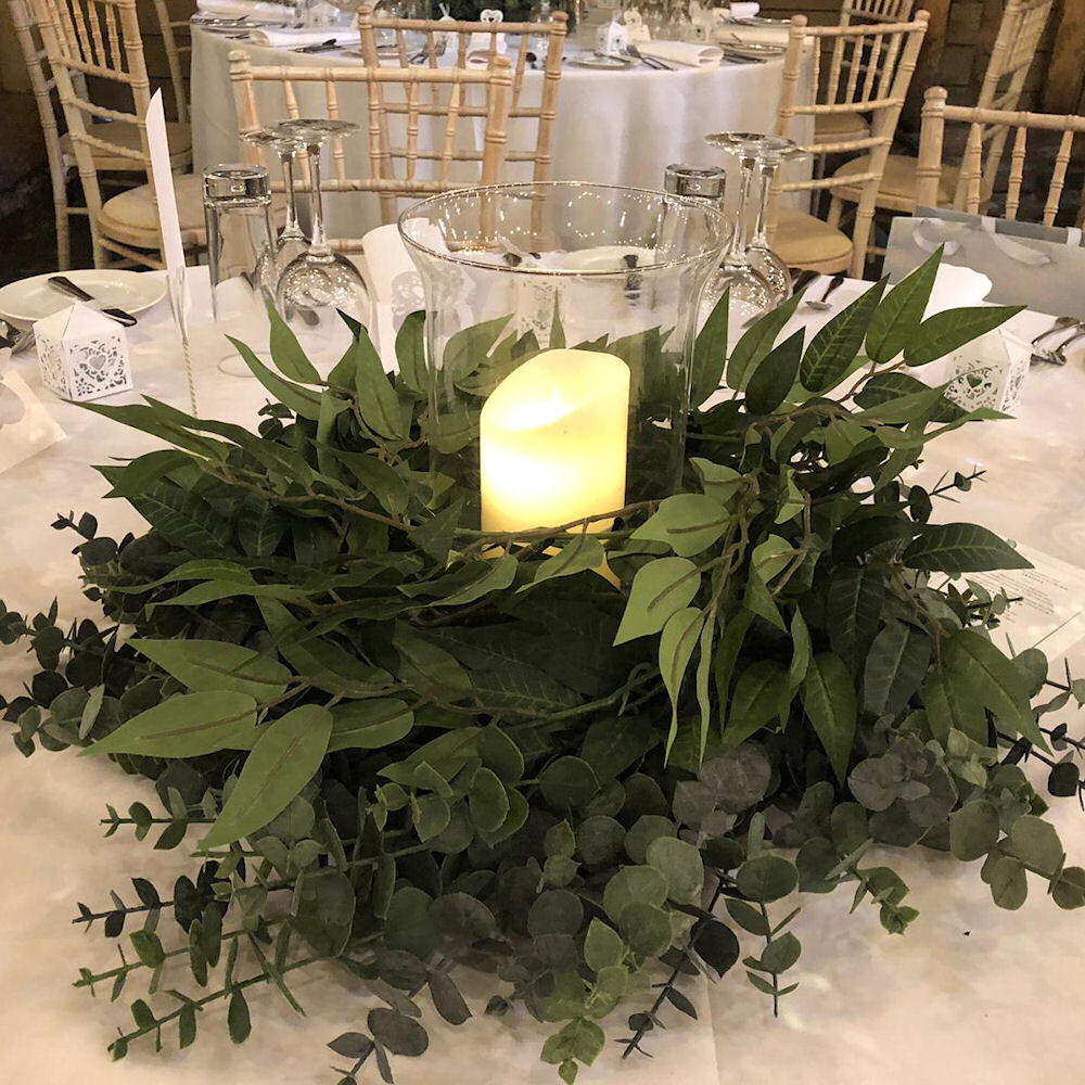 Eucalyptus Ring with Cylinder Vases 6