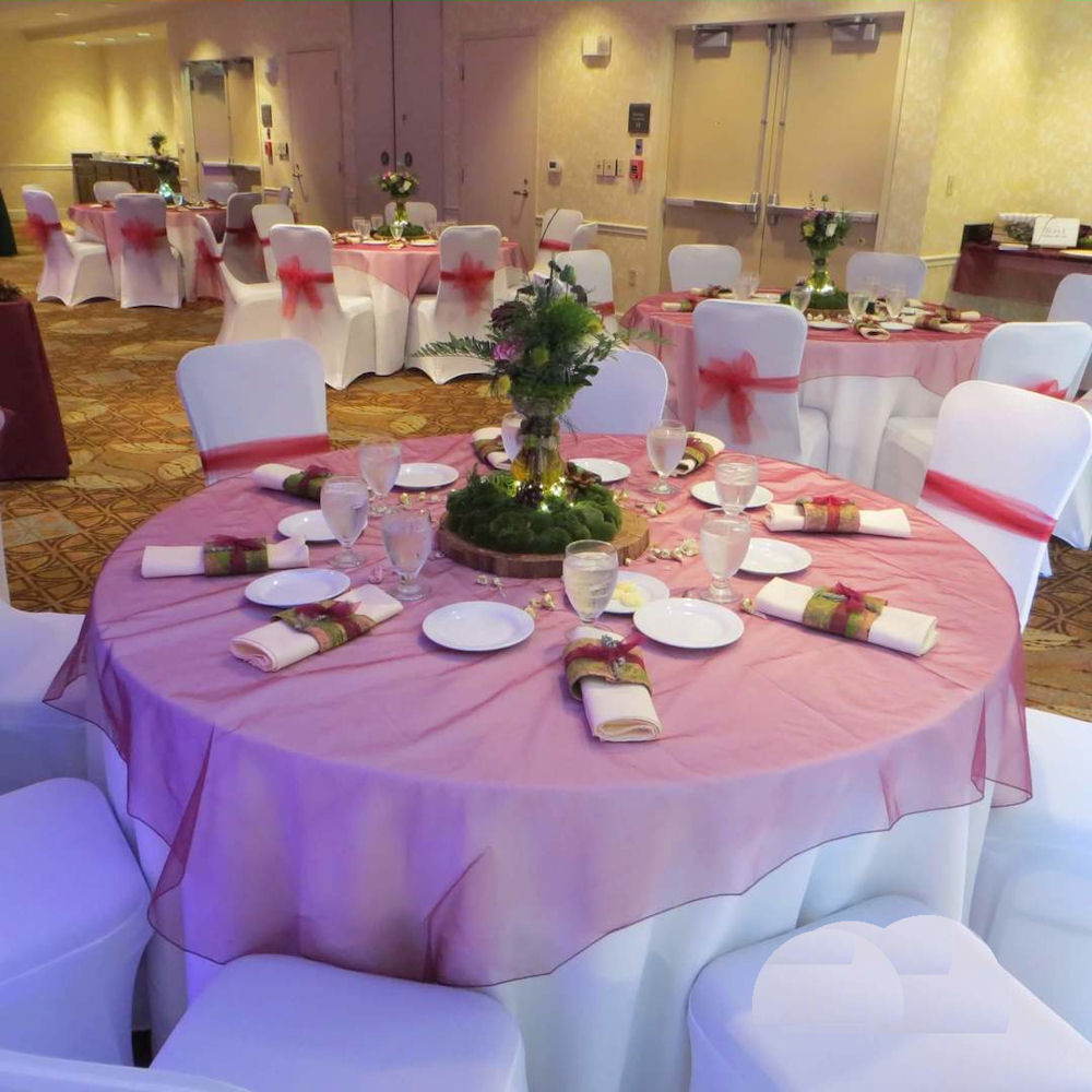 Red Organza Table Overlay 1