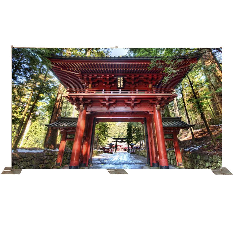 Oriental Red Temple Entrance Backdrop