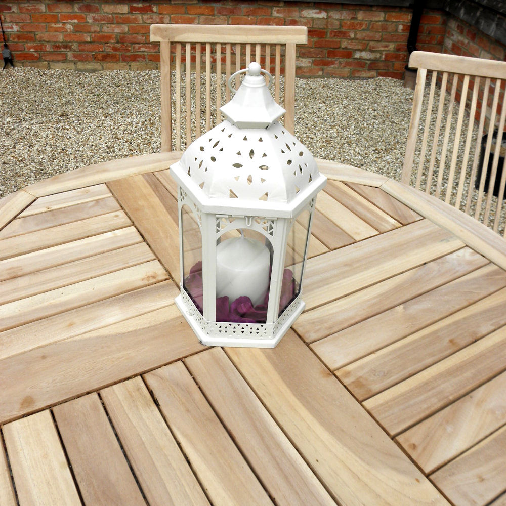 Ivory Vintage Lantern with Flowers 1