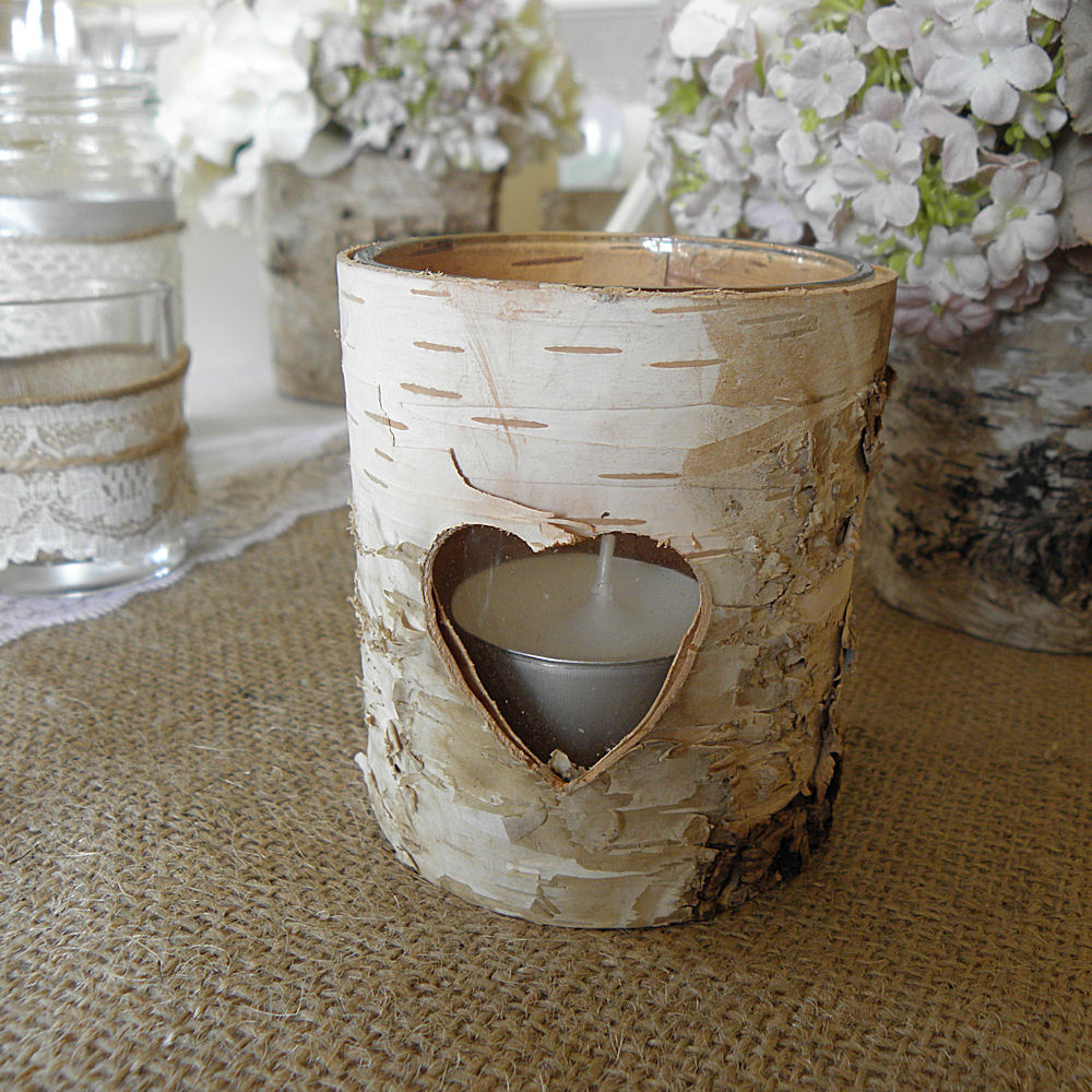 Log Bark Tea Light Holder