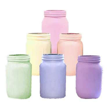 Pastel Pastle Mason Jar Hire