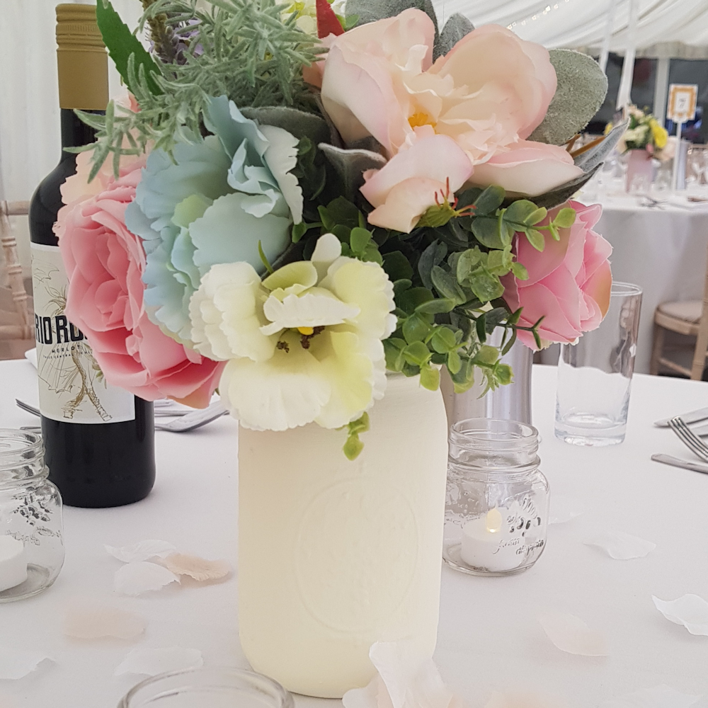 Pastel Pastle Mason Jar Hire