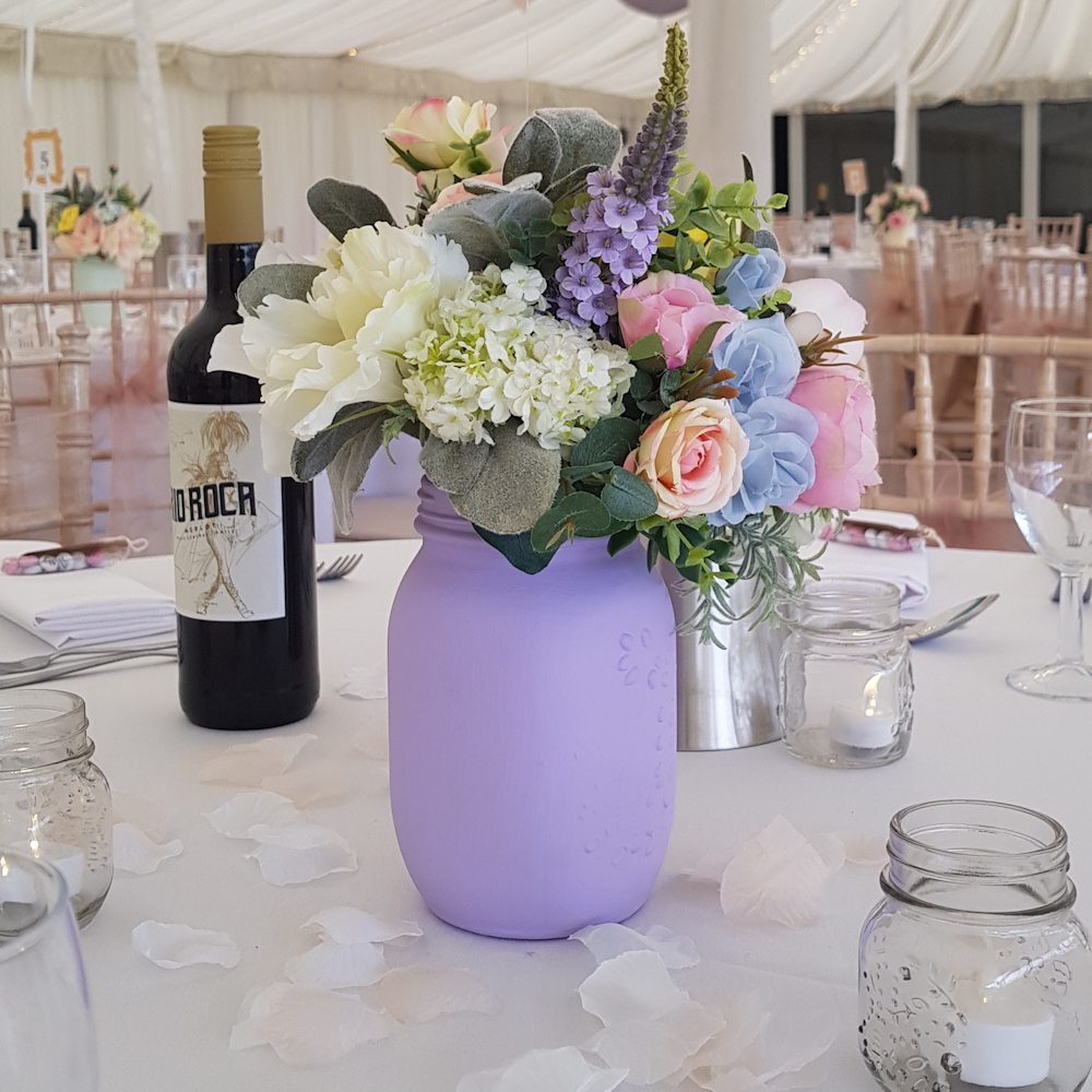 Pastel Pastle Mason Jar Hire
