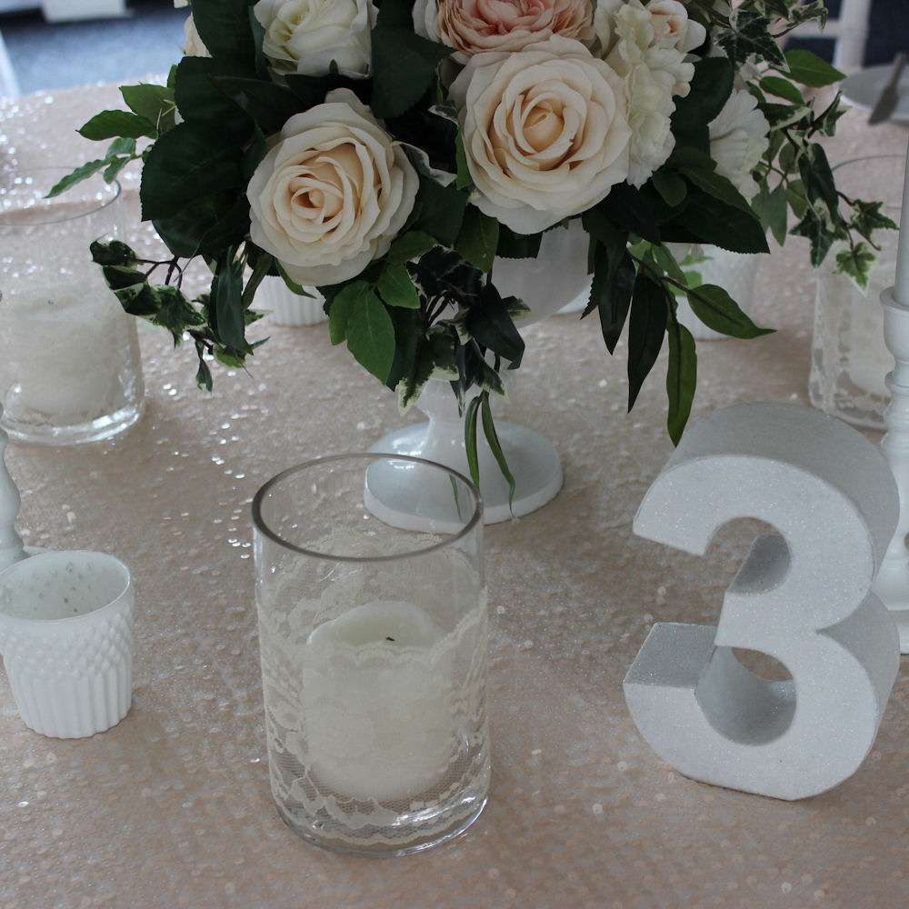 Peach Sequin Tablecloth 1
