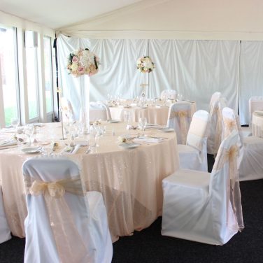 Peach Sequin Tablecloth 2