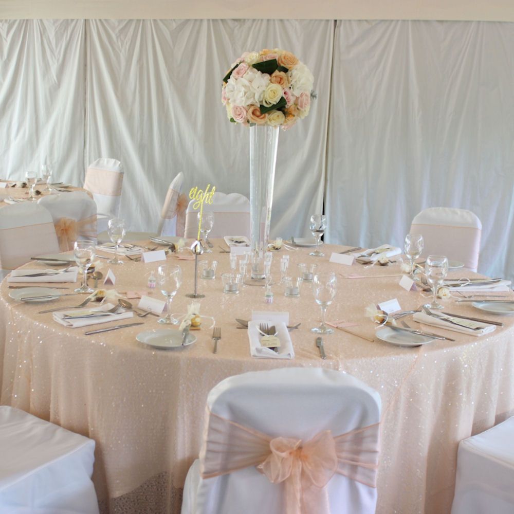 Peach Sequin Tablecloth 3
