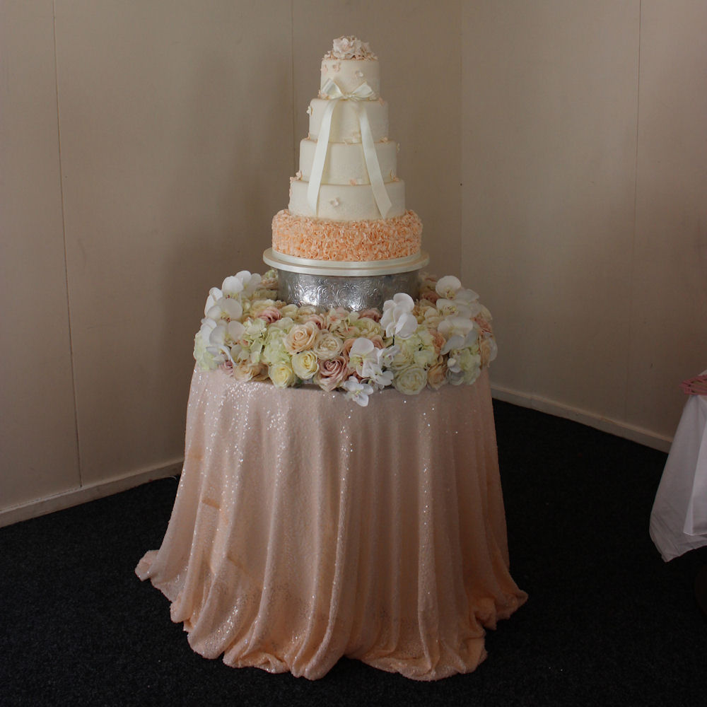 Peach Sequin Tablecloth 7