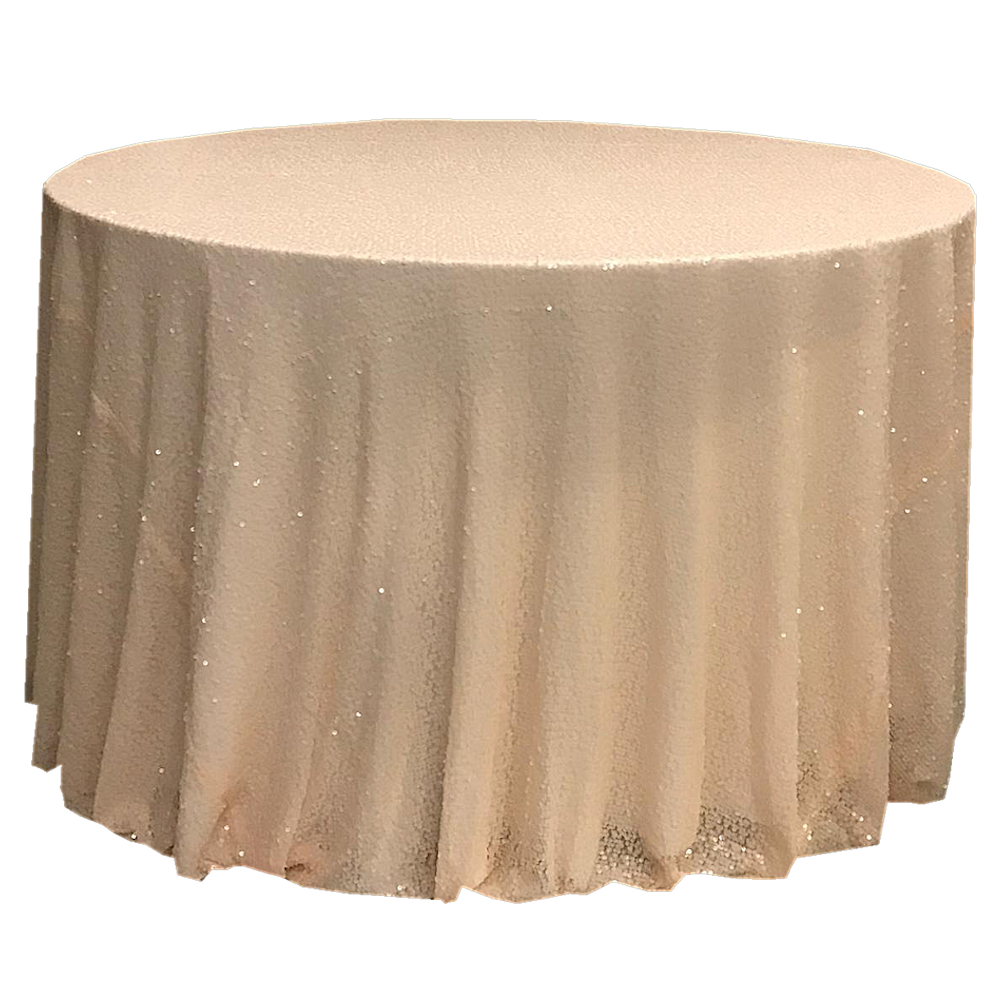 Peach Vendella Blush Sequin Tablecloth