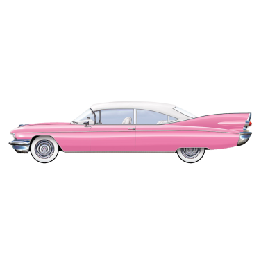 Pink Cadillac Cardboard Wall Decoration