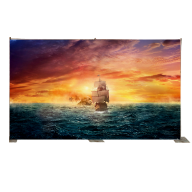 Pirate Ship with Sunset and Skull Island Backdop