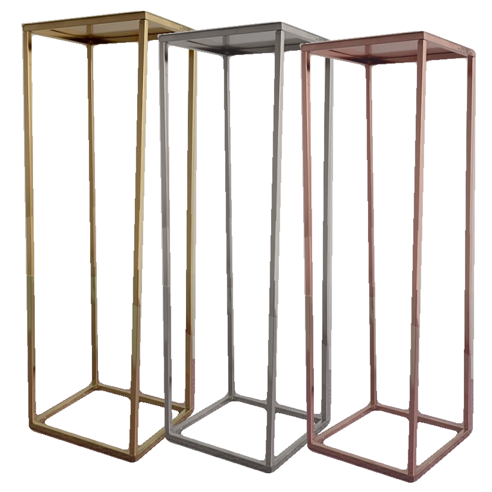 Rectangular Metal Pedestal Stands 3 Colours