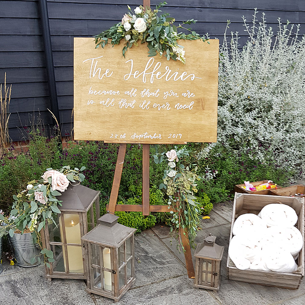 Rustic Display with Wooden Lanterns