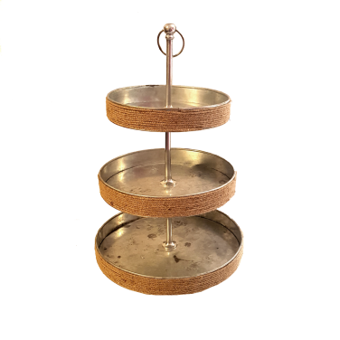 Rustic Zinc with String 3 Tier Cake Stand