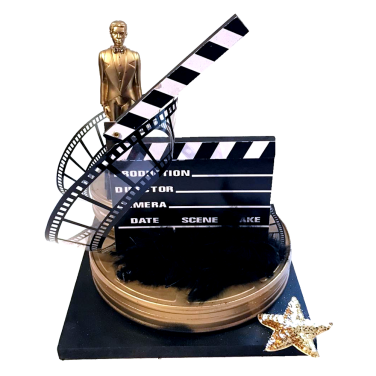 Film Themed Centrepiece with Clapper Board & Oscar Award