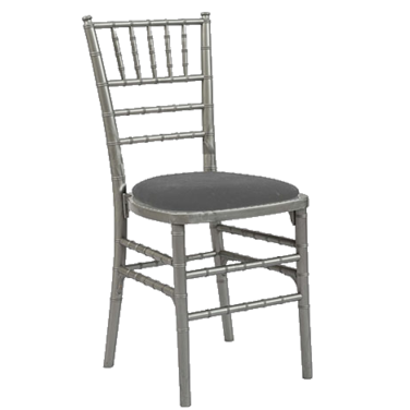 Silver Chiavari Chair with Grey Cushion