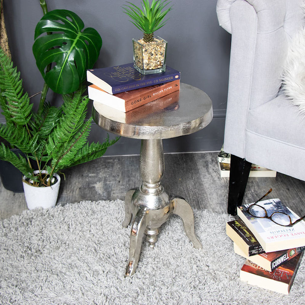 Small Silver Side Coffee Table