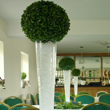 Topiary Balls on Tapered Flute Vases