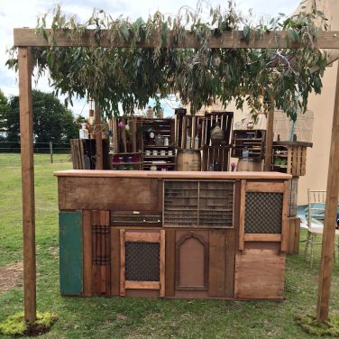 Vintage Bar with Crates Behind