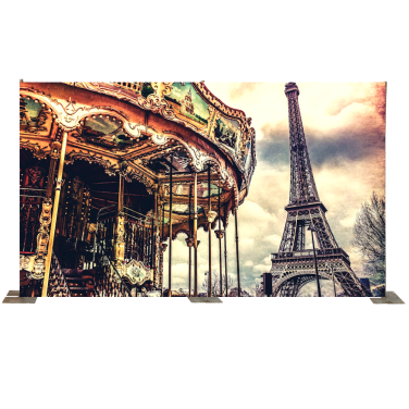 Vintage Carousel & Eiffel Tower Backdrop