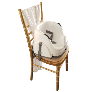 White Booster Seat on Chiavari Chair