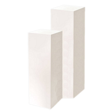 White Perspex Plinths Hire