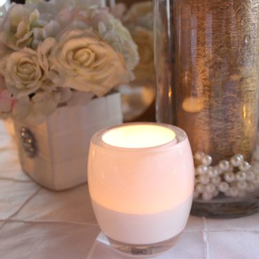White Roly Poly Tea Light Holder 3