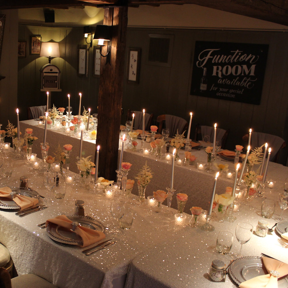 White Sequin Tablecloth