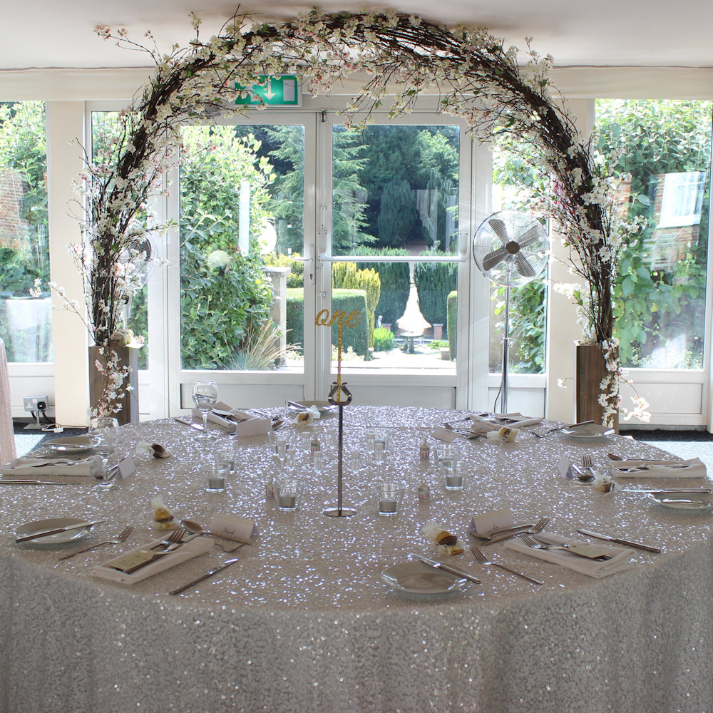 White Sequin Tablecloth
