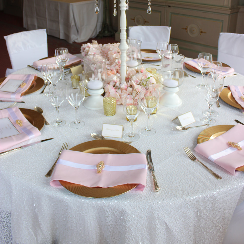 White Sequin Tablecloth