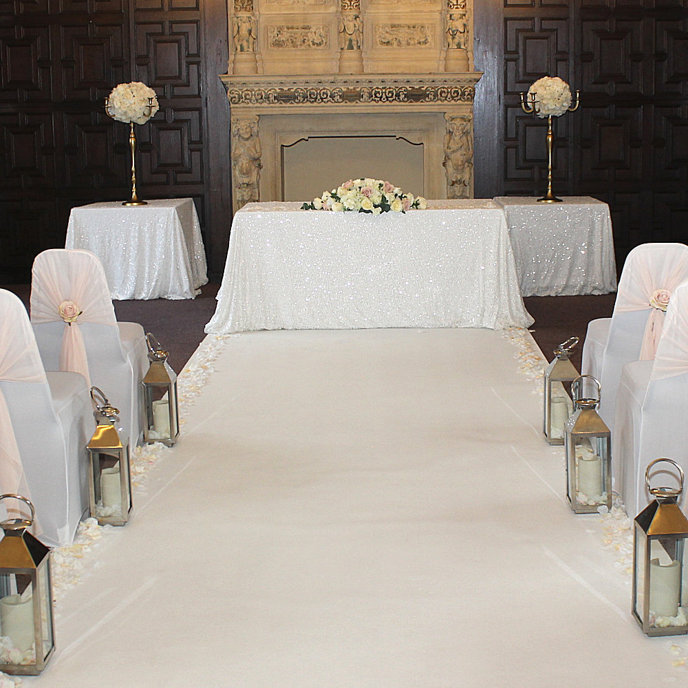 White Sequin Tablecloth