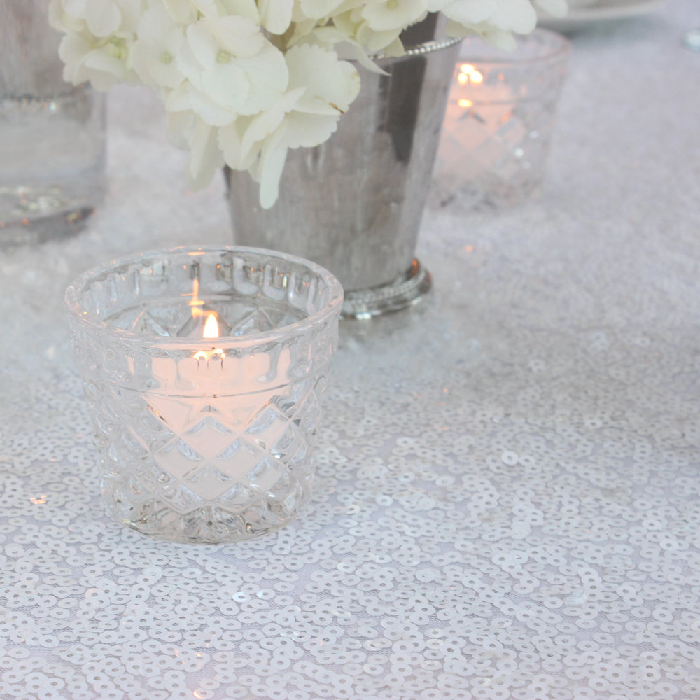 White Sequin Tablecloth