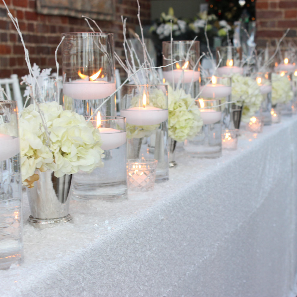 White Sequin Tablecloth
