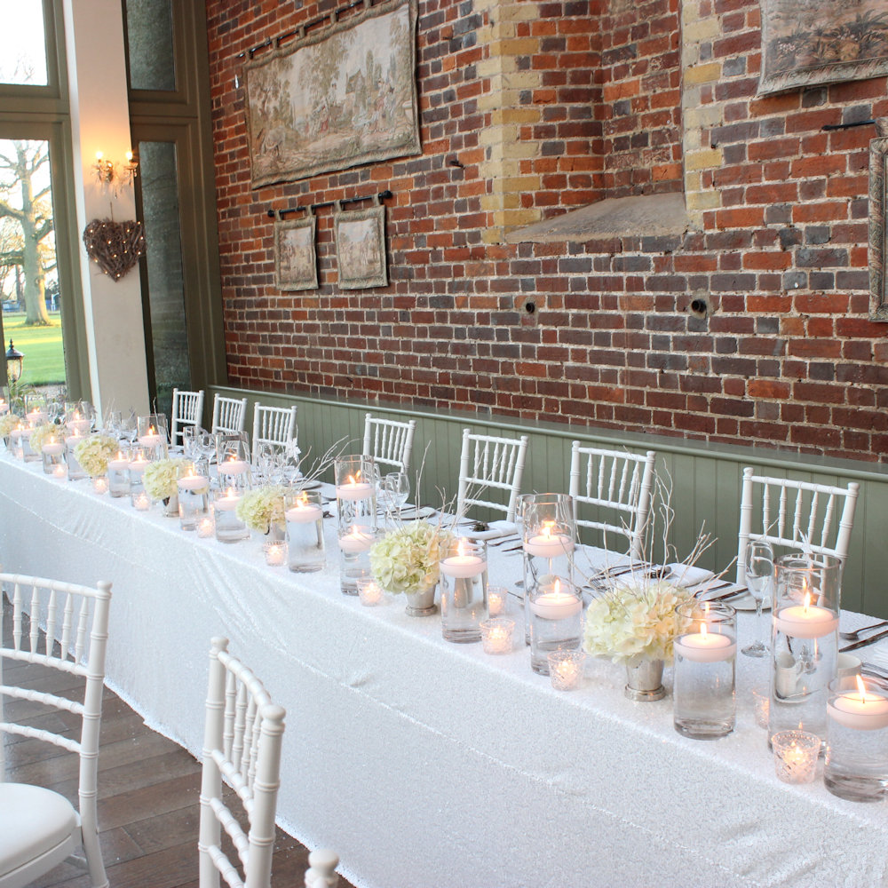 White Sequin Tablecloth