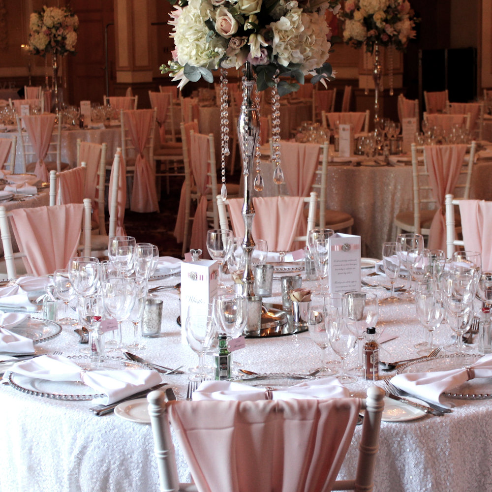 White Sequin Tablecloth