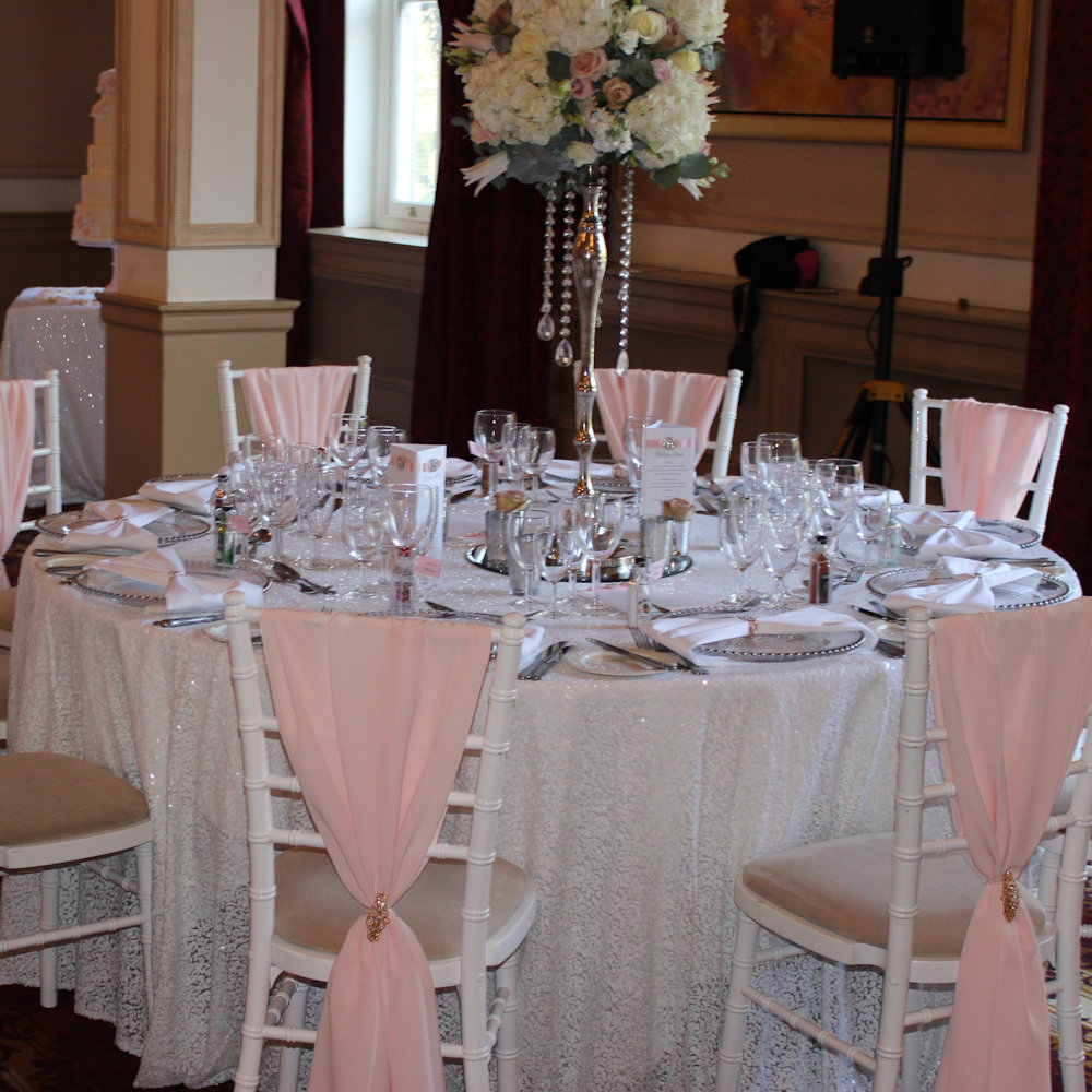 White Sequin Tablecloth