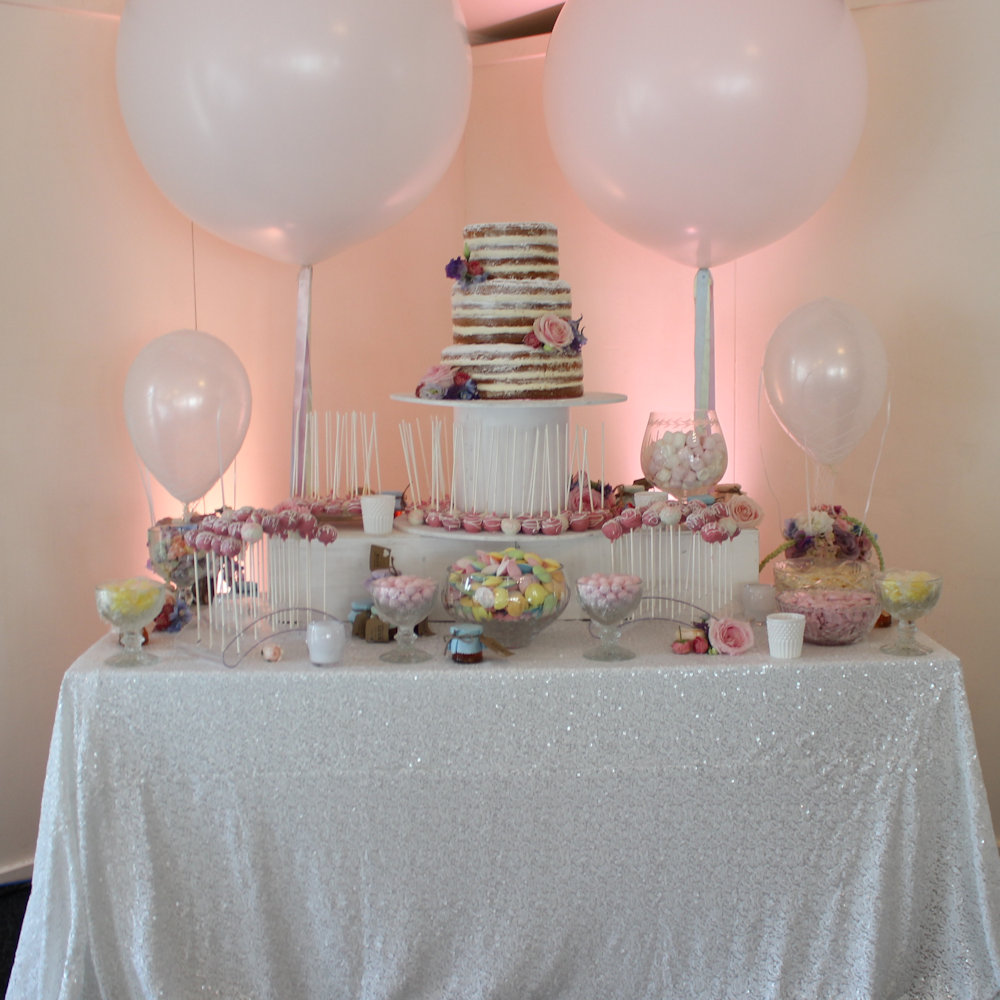 White Sequin Tablecloth