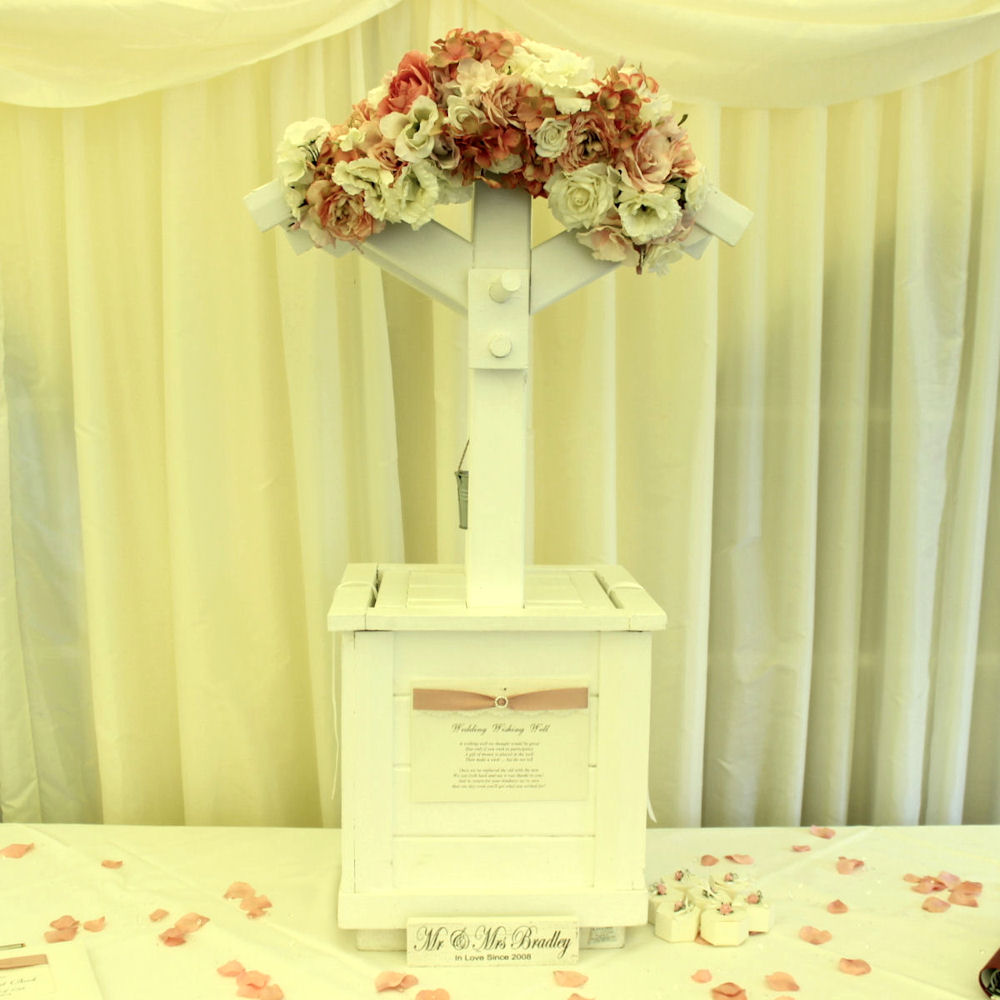 White Wishing Well with Flowers 3