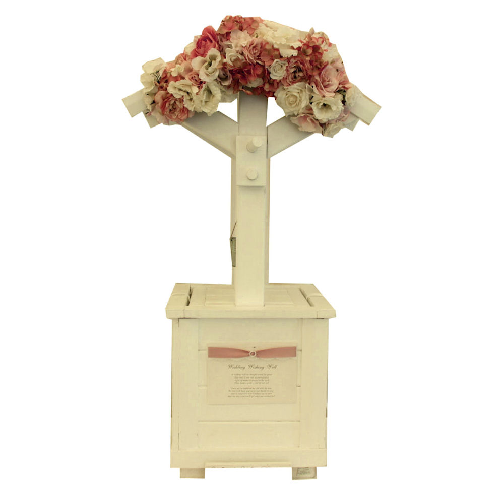 White Wishing Well with Flowers 3