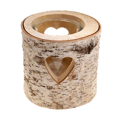 Log Bark Tea Light Holder