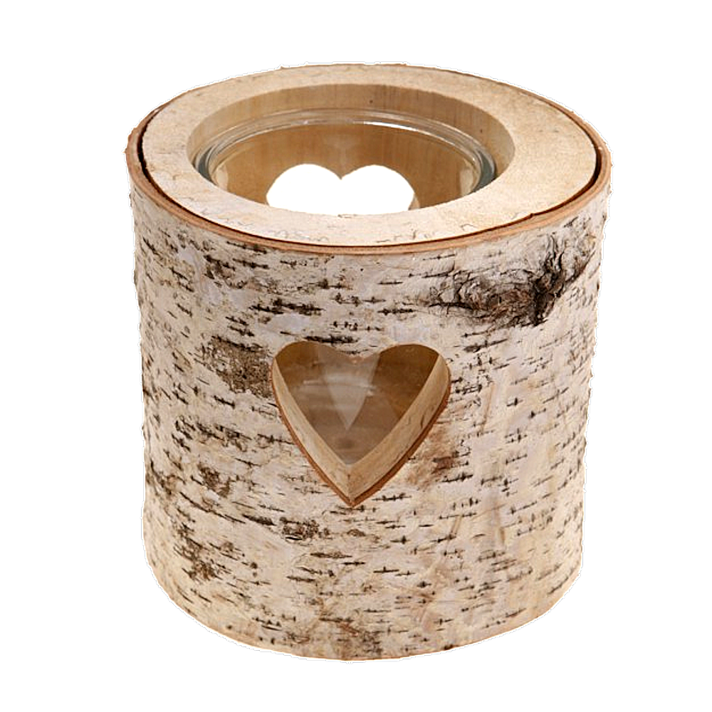 Log Bark Tea Light Holder
