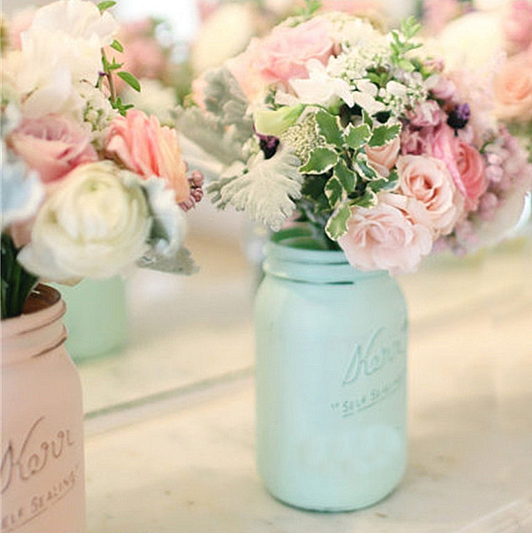 Pastel Pastle Mason Jar Hire